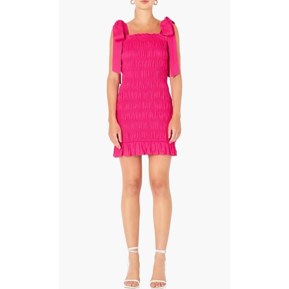 NWT Endless Rose Smocked Linen Dress Sz Small, $130 online now